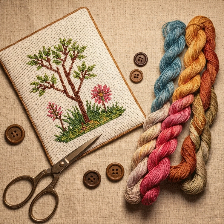 cross stitch projects using recycled materials